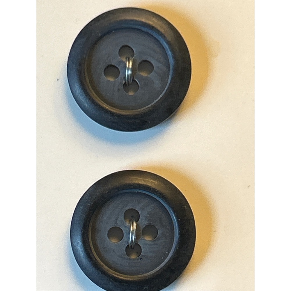 Vintage La Petite Black Sewing Buttons 4 Hole Round 1203 Blumenthal Lansing 2pc